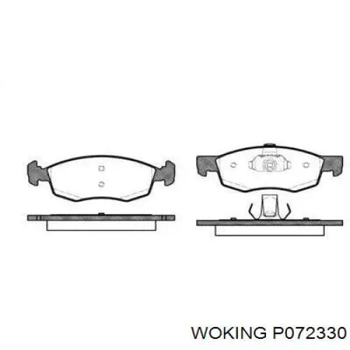 P072330 Woking колодки тормозные передние дисковые