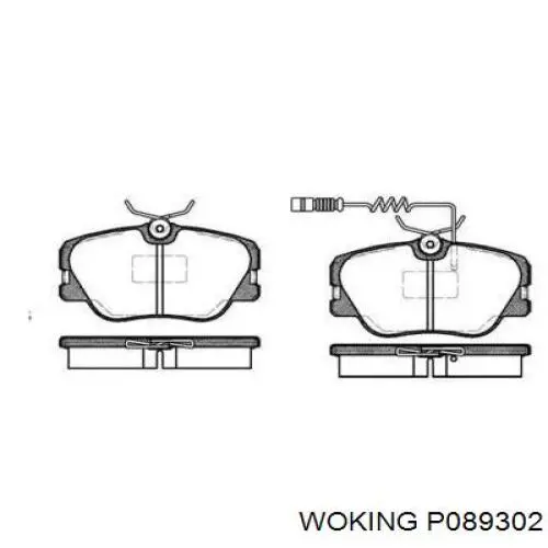 Передние тормозные колодки P089302 Woking