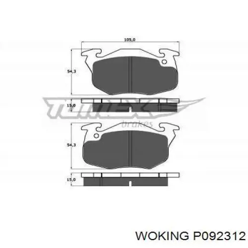 Тормозные колодки Woking P092312