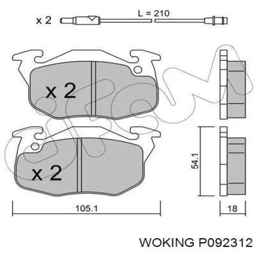 Колодки Woking P092312 цена, от 14.89 USD