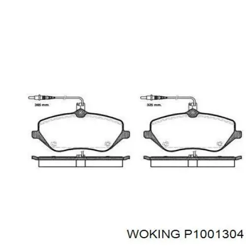 Передние тормозные колодки P1001304 Woking