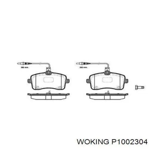 Передние тормозные колодки P1002304 Woking