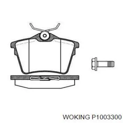 Задние тормозные колодки P1003300 Woking