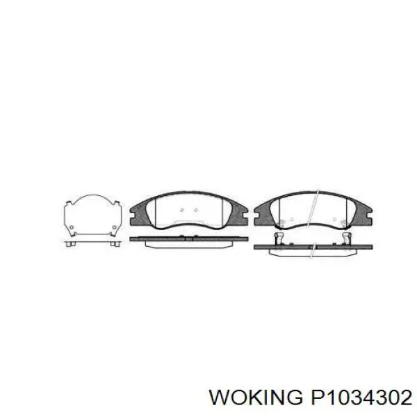 Передние тормозные колодки P1034302 Woking