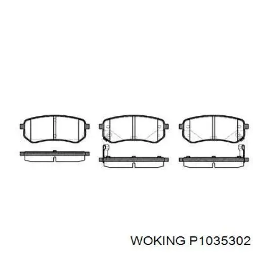 Задние тормозные колодки P1035302 Woking