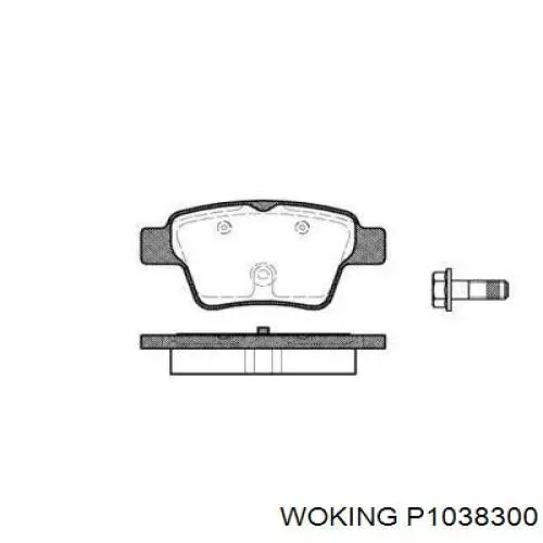 Задние тормозные колодки P1038300 Woking