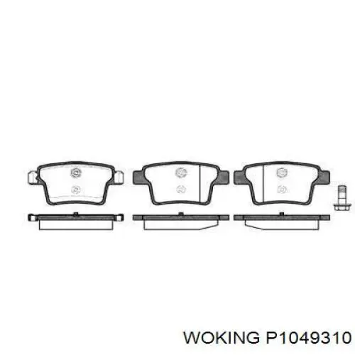 Задние тормозные колодки P1049310 Woking