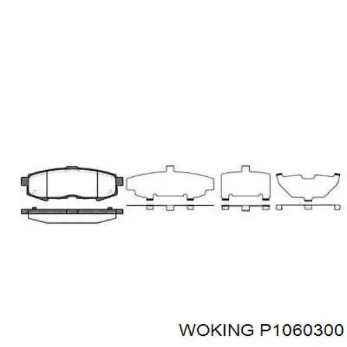 Задние тормозные колодки P1060300 Woking