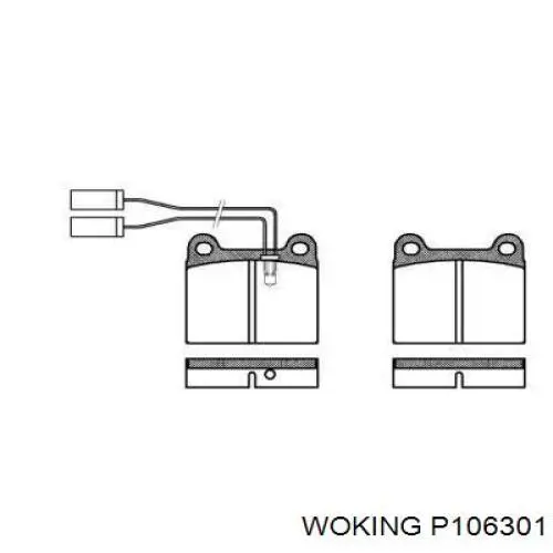 P106301 Woking колодки тормозные передние дисковые