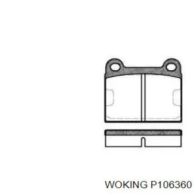 P106360 Woking колодки тормозные передние дисковые