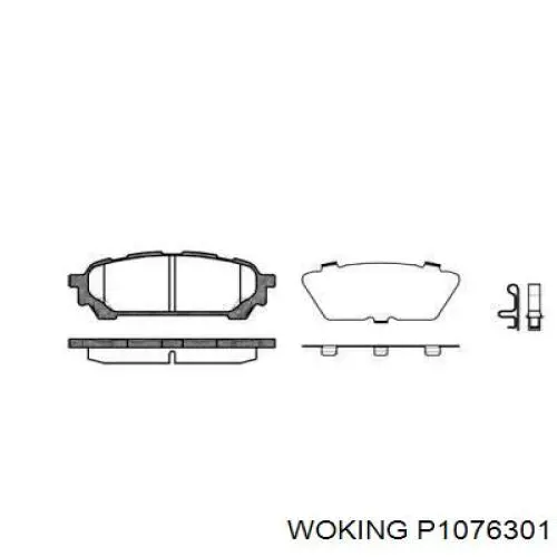 Задние тормозные колодки P1076301 Woking
