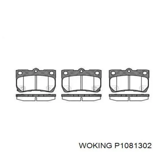 Задние тормозные колодки P1081302 Woking