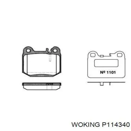 Задние тормозные колодки P114340 Woking