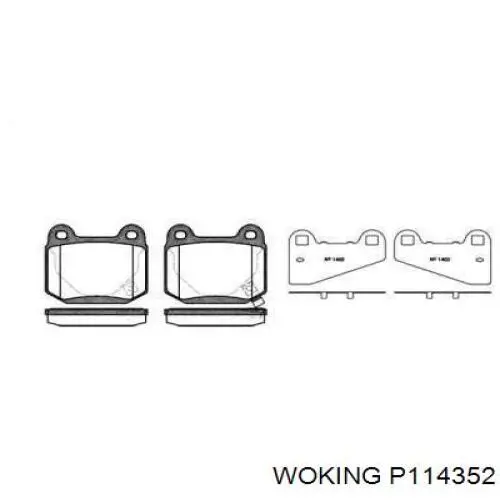 Задние тормозные колодки P114352 Woking