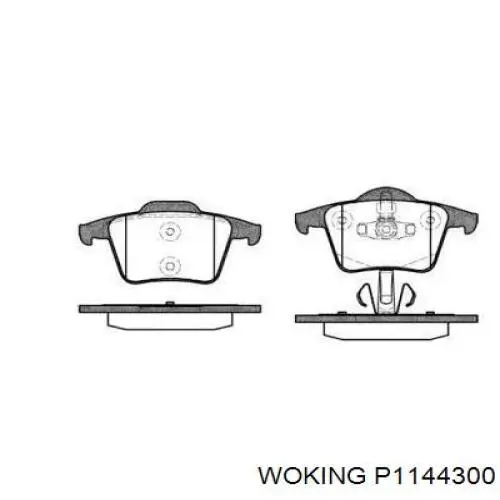 Задние тормозные колодки P1144300 Woking