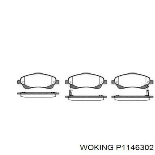 Передние тормозные колодки P1146302 Woking