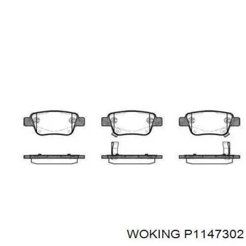 Задние тормозные колодки P1147302 Woking