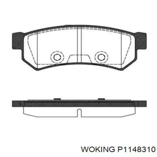 Задние тормозные колодки P1148310 Woking