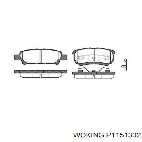 Задние тормозные колодки P1151302 Woking