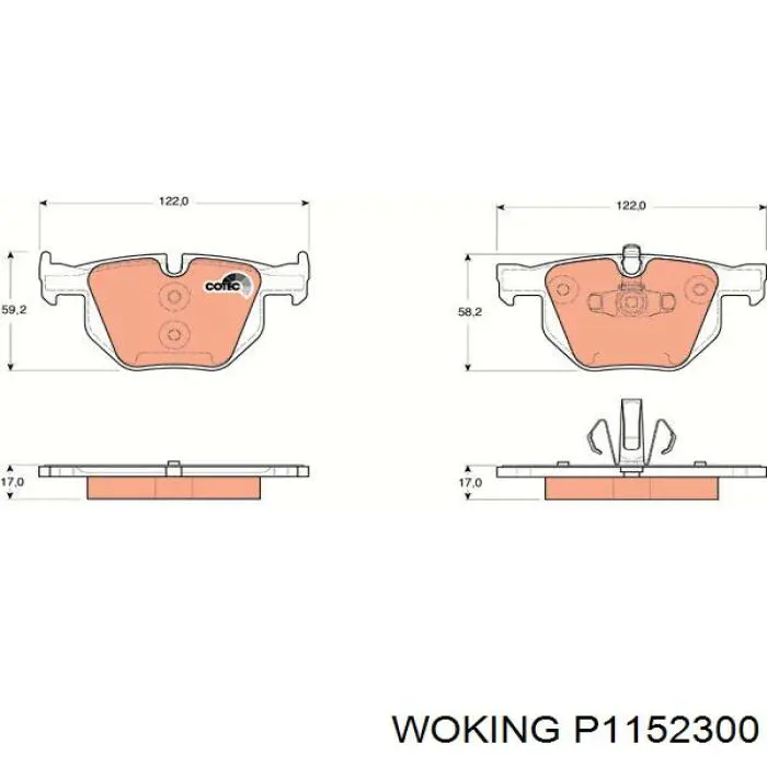 Купить P1152300 Woking Колодки тормозные