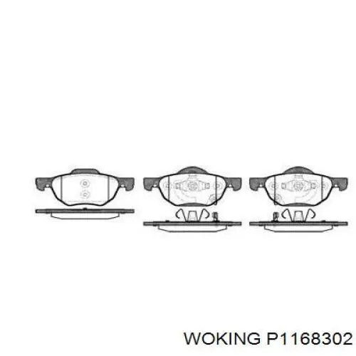 Передние тормозные колодки P1168302 Woking