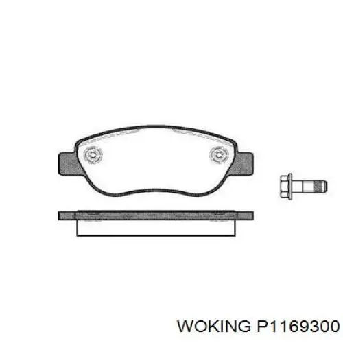 Передние тормозные колодки P1169300 Woking