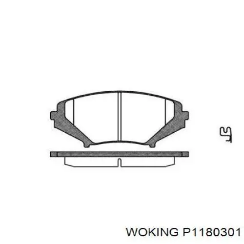 Передние тормозные колодки P1180301 Woking