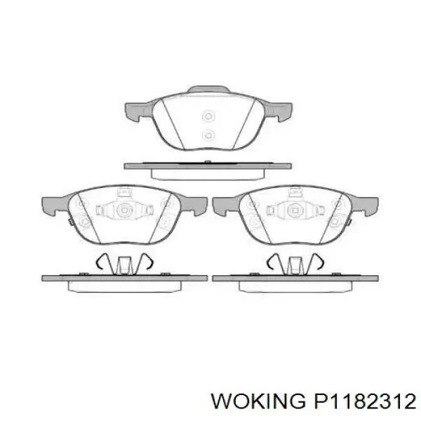 Передние тормозные колодки P1182312 Woking