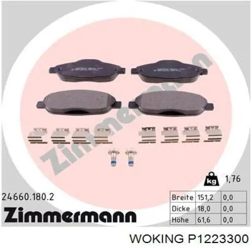 Колодки Woking P1223300 цена, от 30.62 USD