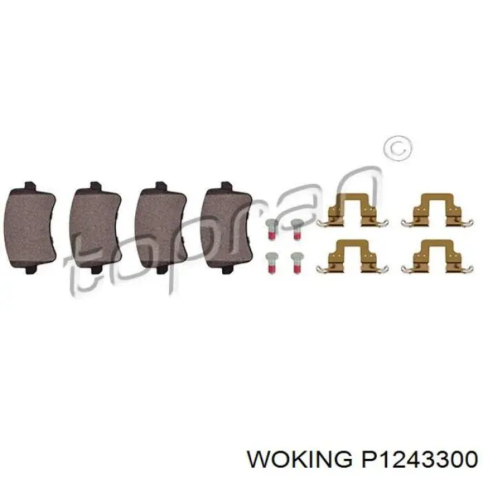 Купить P1243300 Woking Колодки тормозные задние, дисковые