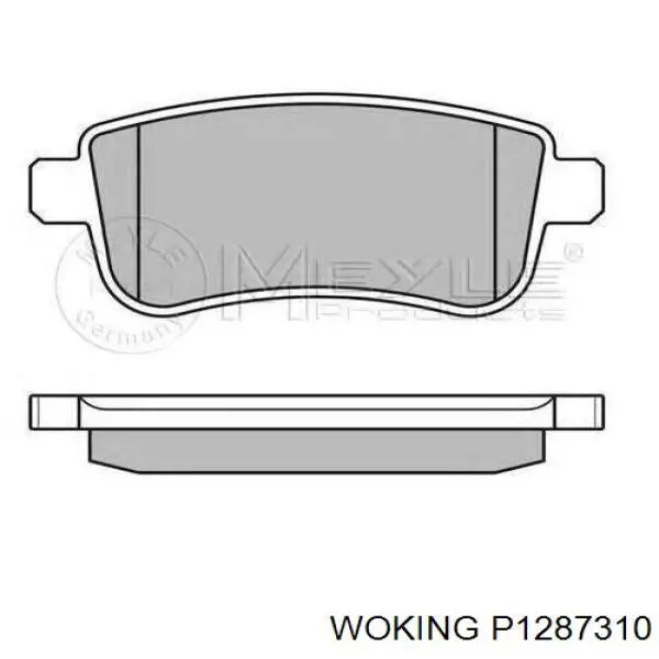 Купить P1287310 Woking Колодки тормозные задние, дисковые