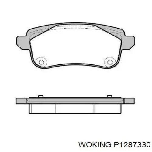 Задние тормозные колодки P1287330 Woking