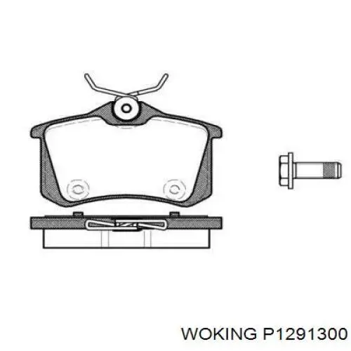 Задние тормозные колодки P1291300 Woking