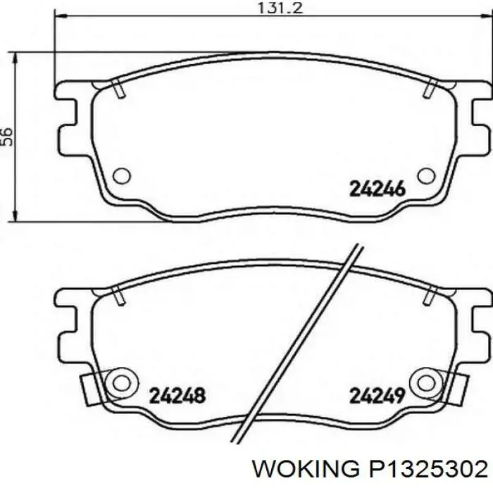 Передние тормозные колодки P1325302 Woking