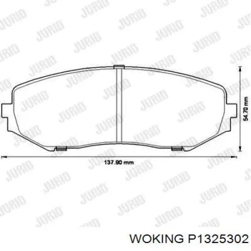 Тормозные колодки Woking P1325302