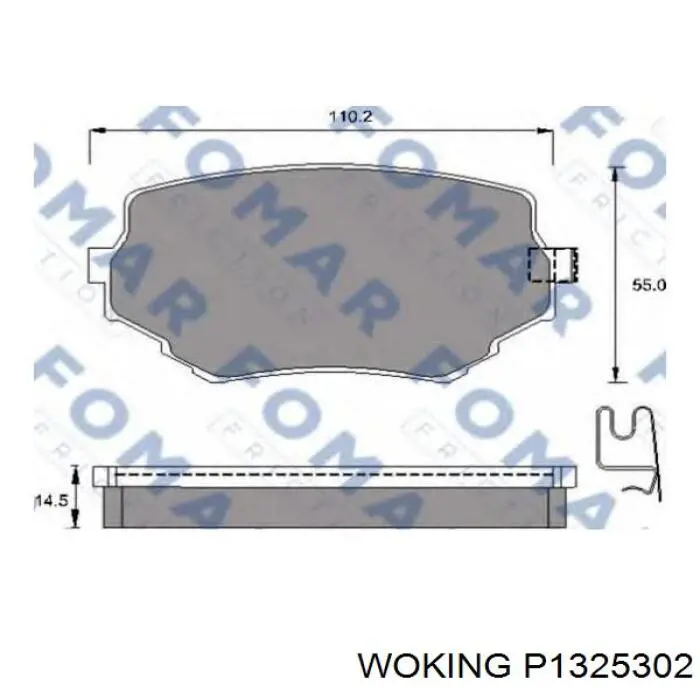 Колодки Woking P1325302 цена, от 21.56 USD