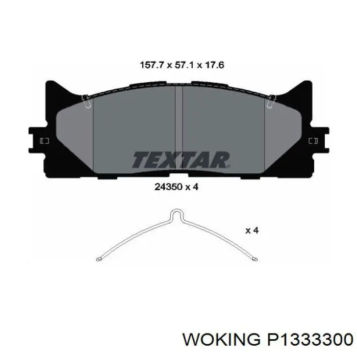 Передние тормозные колодки P1333300 Woking