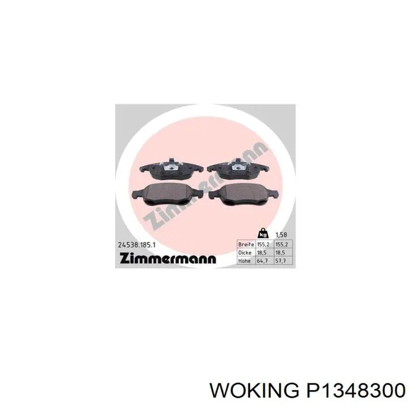 Тормозные колодки Woking P1348300
