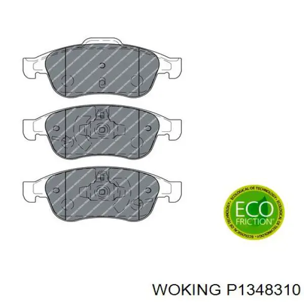 Передние тормозные колодки P1348310 Woking