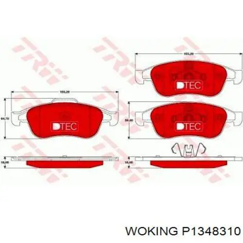 Тормозные колодки Woking P1348310