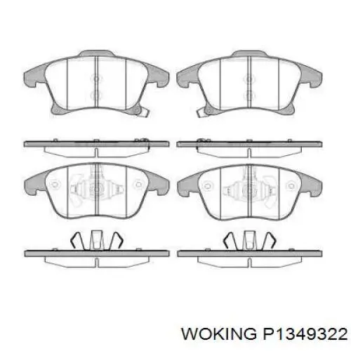 P13493.22 Woking sapatas do freio dianteiras de disco