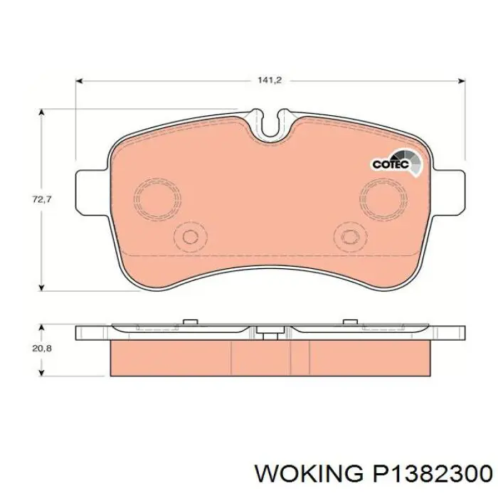 Колодки дисковые  Woking P1382300 цена, от 22.26 USD