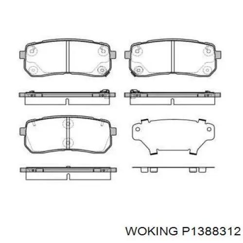 Задние тормозные колодки P1388312 Woking