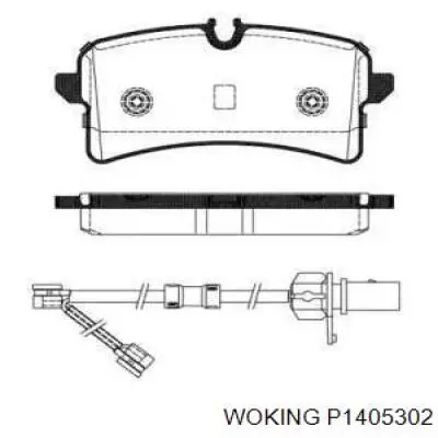 Задние тормозные колодки P1405302 Woking