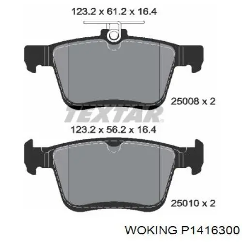 Колодки дисковые  Woking P1416300 цена, от 24.23 USD