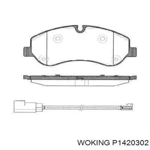 Передние тормозные колодки P1420302 Woking