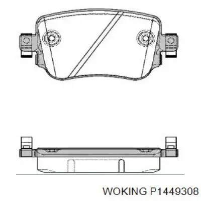 P1449308 Woking колодки тормозные задние дисковые