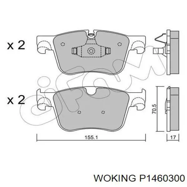 Купить P1460300 Woking Колодки тормозные