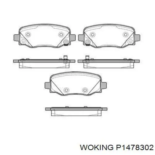 Задние тормозные колодки P1478302 Woking