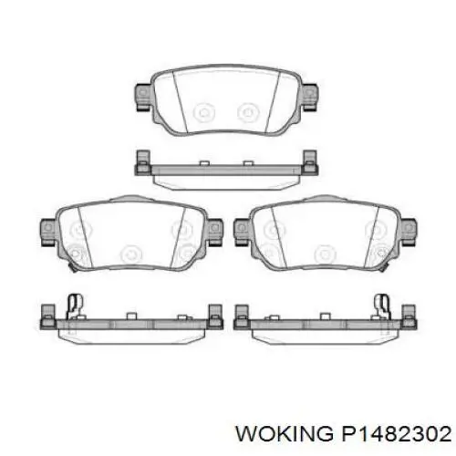 Задние тормозные колодки P1482302 Woking